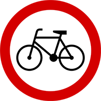 B-9 zakaz wjazdu rowerów