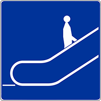 znak D-36a: schody ruchome w górę