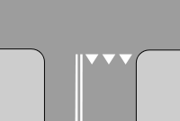 P-13 linia warunkowego zatrzymania złożona z trójkątów