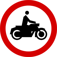 B-4 zakaz wjazdu motocykli